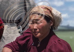 CHINE (MONGOLIE INTÉRIEURE) - ouest du Grand Khingan : femme nomade de la steppe (portrait)