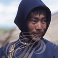 CHINE (MONGOLIE INTÉRIEURE) - ouest du Grand Khingan : nomade de la steppe, gardien de chevaux (portrait)  