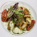 RISOTTO AUX SEICHES, champignons, persillade, tomates confites et mesclun (restaurant LE BEC - Maison des Lumières à Beaumont-de-Lomagne - 82)