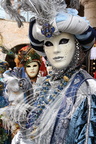 CARNAVAL DE VENISE 2015 - portrait (masque au turban bleu et gris)