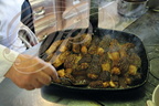 MORILLES farcies cuites au jus de veau (Auberge du Poids Public de Claude Taffarello à Saint-Félix-Lauragais - 31)