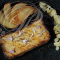 BRIOCHE façon pain perdu cuisinée comme un pudding accompagnée de pommes confites et de betterave sugar confite au romarin ("Chez Ernest" à Montauban - 82)