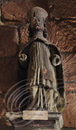COLLONGES-LA-ROUGE - Chapelle des Pénitents (intérieur : statue de saint Maximin du XVIe siècle en bois polychrome)