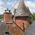 COLLONGES-LA-ROUGE - Castel de Benges (détail des toitures)