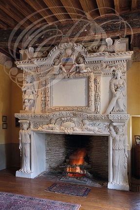 CASTELNAU-DE-MONTMIRAL - Château de MAYRAGUES : cheminée du XVIIe siècle