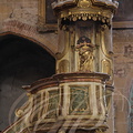 GRENADE - église Notre-Dame de l'Assomption : la chaire en bois doré, statue du Bon Pasteur