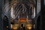 ALBI - cathédrale Sainte-Cécile : le buffet d'orgues dominant la fresque du Jugement dernier et l'autel