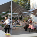 Manoir Saint-Jean à Saint-Paul-d'Espis : dîner sur la terrasse au coucher du soleil