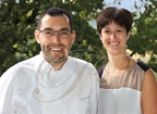 SAINT-MÉDARD - restaurant LE GINDREAU : le chef  Pascal BARDET et son épouse Sandrine