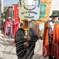 LAUTREC - fête de l'ail rose : procession des confréries dans la ville (Confrérie Gourmande et Joviale de la Saucisse de Grenade - 31)
