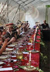 MONTANER - banquet médiéval au château de Gaston Fébus organisé par l'Association "Le Tailloir" : détail de la table