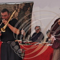 MONTANER - banquet médiéval au château de Gaston Fébus organisé par l'Association "Le Tailloir" et animé par la "Compagnie des Musiciens Routiniers" de Roques (32) - saqueboute et flûte chalumeau