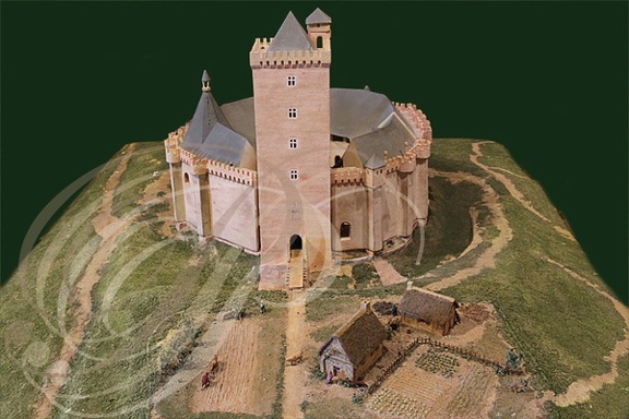 MONTANER - château de Gaston Fébus : la maquette de l'édifice tel qu'il devait être à l'origine
