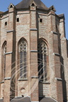 IBOS - la collégiale Saint-Laurent :  l'abside (détail de la construction en briques foraines et galets)