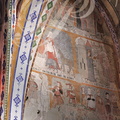 SAINT-ANTOINE-de-PONT-d'ARRATZ - église Saint-Antoine le Grand : détail de la fresque médiévale découverte en 2006 représentant des scènes de la vie de saint Blaise 