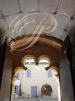 SAINT-ANTOINE-de-PONT-d'ARRATZ - église Saint-Antoine le Grand : portail trilobé de style hispano-mauresque vu de l'intérieur