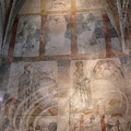 MONTANER - église Saint-Michel : fresques du XVe siècle (en haut : des saints , au milieu : la création du monde, en bas : la vie de Marie)