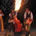 TERMES-D'ARMAGNAC - fête médiévale : troubadours médiévaux ("la Troupe Aouta" :  déambulation de feu en musique - cracheur de feu)