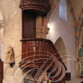 CUREMONTE - église Saint-Barthélémy : chaire à prêcher en bois de noyer poli du XVIIIe siècle sculptée par Pierre Bargues