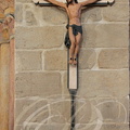 CUREMONTE - église Saint-Barthélémy : croix processionnelle en bois peint du XVIIe siècle