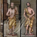 BEAULIEU-SUR-DORDOGNE - chapelle des Pénitents (XIIe siecle) :  statues en bois polychrome et doré du XVIIe siècle