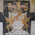 BEAULIEU-SUR-DORDOGNE - chapelle des Pénitents : litre funéraire aux armes des Bouillon-La Tour d'Auvergne, vicomtes de Turenne (XVIIe siècle)