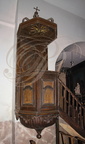LA CHAPELLE-AUX-SAINTS - église Saint-Namphaise (XIIe siècle) : chaire à prêcher en bois sculpté 