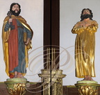 LA CHAPELLE-AUX-SAINTS - église Saint-Namphaise (XIIe siècle) : statues de saint Pierre et de saint Paul en bois sculpté polychrome