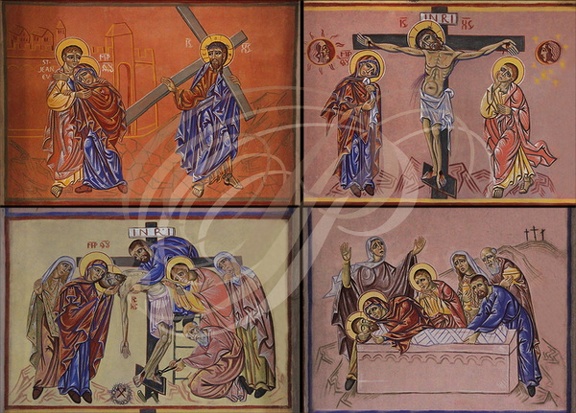ALBAN - église Notre-Dame : fresque de Nicolaï Greschny (le Nouveau Testament : la Passion)