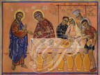 ALBAN - église Notre-Dame : fresque de Nicolaï Greschny (le Nouveau Testament : les Noces de Cana)