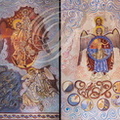 ALBAN - église Notre-Dame : fresques de Nicolaï Greschny (la Vierge de l'Apocalypse dominant le monde des enfers - la création du Monde)