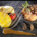 Filet migon de VEAU aux morilles, pommes de terre fondantes au SAFRAN du Quercy, croustilllant de légumes en julienne par Florian Bessède (Le Délice des Papilles à Bruniquel - 82)