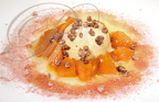 Chaud-Froid de PÊCHES au caramel de rhum et glace vanille par Guy Pouydebat (Le Moulin de Maubec à Maubec - 82)