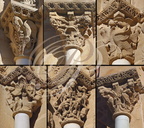 MORLAÀS - église Sainte-Foy : portail roman (châpiteaux historiés)