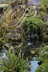 LES GRANDS BUFFETS à NARBONNE - le jardin et sa fontaine animée par les bronzes africains d'Hervé Di Rosa