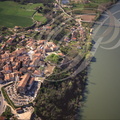 AUVILLAR - vue aérienne sur le village et la Garonne