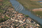AUVILLAR - vue aérienne sur le village et la Garonne