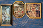 PIQUECOS - château du XIVe siècle : peintures anciennes sur des thèmes mythologiques