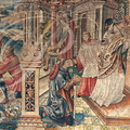 MONTPEZAT-DE-QUERCY - collégiale Saint-Martin : tapisserie flamande du XVIe siècle évoquant la vie de saint Martin 