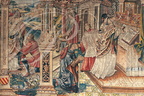 MONTPEZAT-DE-QUERCY - collégiale Saint-Martin : tapisserie flamande du XVIe siècle évoquant la vie de saint Martin 