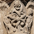 SAINT-MAFFRE (commune de Bruniquel) - chapelle du XIIe siècle : chapiteau roman représentant Adam et Ève