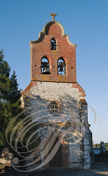 SAINT-PAUL-de-DURFORT - clocher-mur en briques à trois baies 