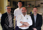   Restaurant "Les Sens" à Puylaroque (82) : Thierry Pszonka et son équipe (de gauche à droite : Frédéric Vidal, Hugo Dupuy et Cyril Jean)