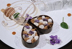"TOULOUSMISU" (création unique autour de la VIOLETTE) : chocolat, mascarpone et glace à la violette par Thierry Merville (la Table des Mervilles à Castanet-Tolosane - 31) 