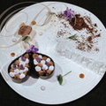 "TOULOUSMISU" (création unique autour de la VIOLETTE) : chocolat, mascarpone et glace à la violette par Thierry Merville (la Table des Mervilles à Castanet-Tolosane - 31) 