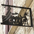 VILLENEUVE-D'AVEYRON - Place des Conques : enseigne café bar