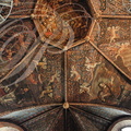 VILLEFRANCHE-DE-ROUERGUE - Chapelle des Pénitents Noirs : le plafond peint (de gauche à droite : saint Jean, saint François de Salles, l'empereur Constantin et saint Luc)