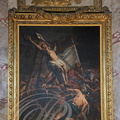 VILLEFRANCHE- DE-ROUERGUE - Chapelle des Pénitents Noirs : tableau de Charles Dujon (XVIIIe siècle)  : l'érection de la Croix