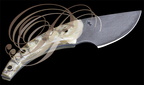 Couteau d'inspiration celte, manche en corne de bélier par Thierry RAYNAL, coutelier à Negrepelisse (82)