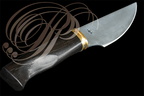Couteau d'inspiration celte, manche en ébène par Thierry RAYNAL, coutelier à Negrepelisse (82)
